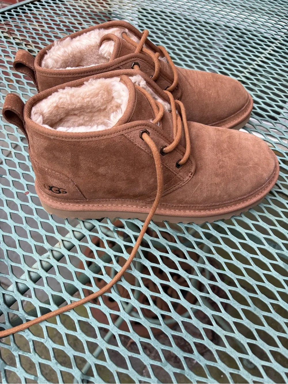 NWOB UGG Neumel Boots Chestnut Brown Suede women  size 9